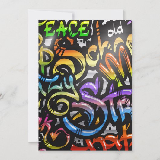 Graffiti-Geburtstagskarte Einladung (Rückseite)