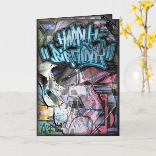 Graffiti-Geburtstagskarte Karte (Gelbe Blume)