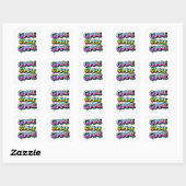 Graffiti Gimme Typografie Quadratischer Aufkleber (Blatt)