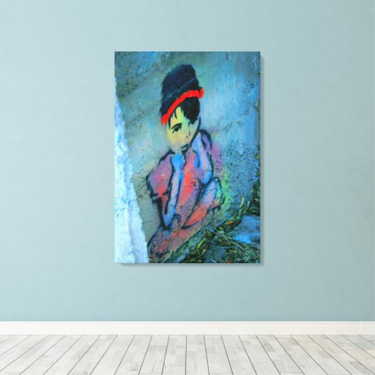 Graffiti Girl eingepackte Leinwand (Insitu (Holzboden))