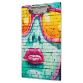 Graffiti Girl Street Art aquamarin rosa Pop Art Klemmbrett (Links)