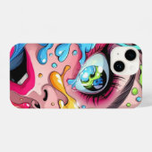 Graffiti girlish iPhone 14 Slim Fit Case, Glossy iPhone Hülle (Rückseite (Horizontal))