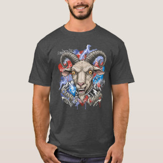 Graffiti Goat Face T-Shirt - Urban Animal Art