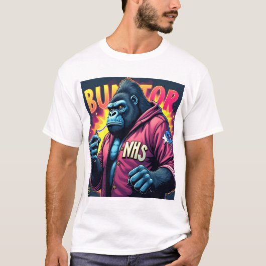 Graffiti Gorilla Urban Streetwear Design T-Shirt (Vorderseite)