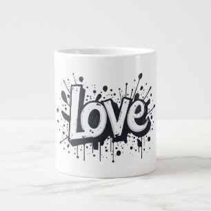 Graffiti Graffiti Monochrome Liebe Tag Jumbo-Tasse