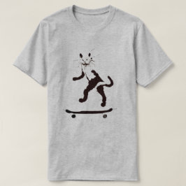 Graffiti Graphic Cat Skateboarder T - Shirt