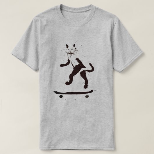 Graffiti Graphic Cat Skateboarder T - Shirt (Design vorne)