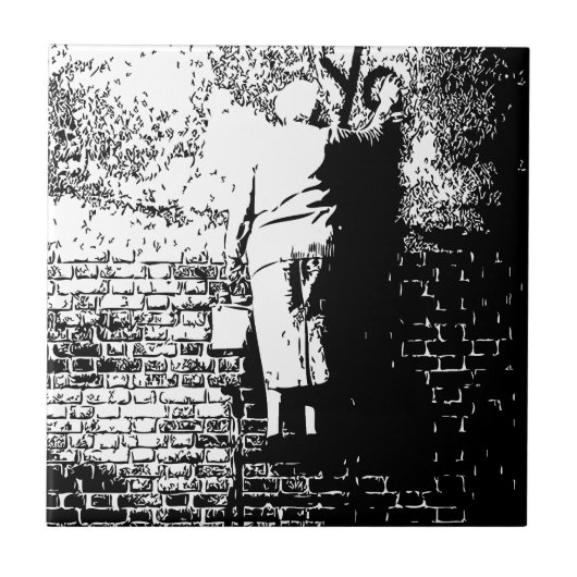 Graffiti-Großmutter Fliese (Vorderseite)