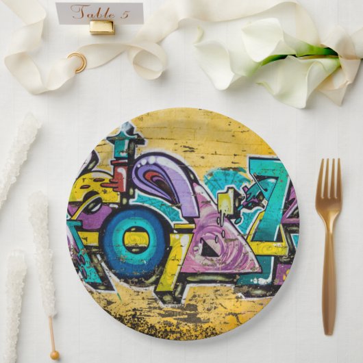 Graffiti, Grundarfjordur, Island Pappteller (Hochzeit)