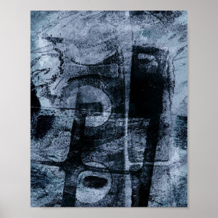 Graffiti Grunge gestrichen   Dunkle Marine und Den Poster