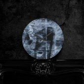 Graffiti Grunge gestrichen | Dunkle Marine und Den Runde Wanduhr