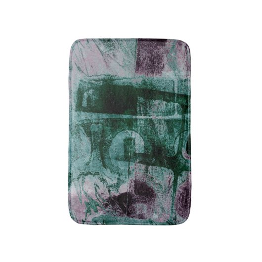 Graffiti Grunge gestrichen | Moody Plum Lila Green Badematte (Vorderseite Vertikal)