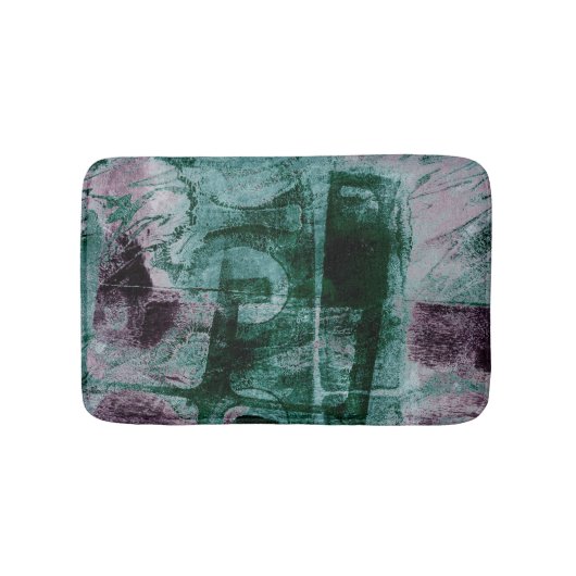Graffiti Grunge gestrichen | Moody Plum Lila Green Badematte (Vorderseite)