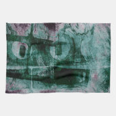 Graffiti Grunge gestrichen | Moody Plum Lila Green Geschirrtuch (Horizontal)