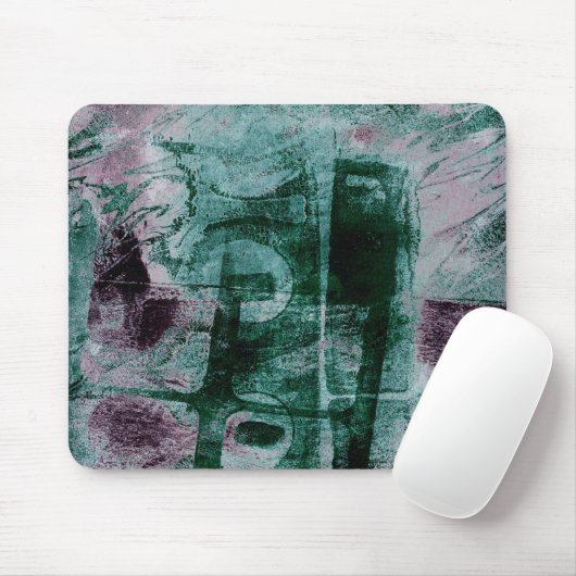 Graffiti Grunge gestrichen | Moody Plum Lila Green Mousepad (Mit Mouse)