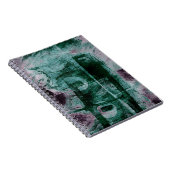 Graffiti Grunge gestrichen | Moody Plum Lila Green Notizblock (Rechte Seite)