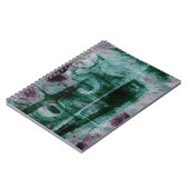 Graffiti Grunge gestrichen | Moody Plum Lila Green Notizblock (Linke Seite)