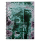 Graffiti Grunge gestrichen | Moody Plum Lila Green Notizblock (Vorderseite)