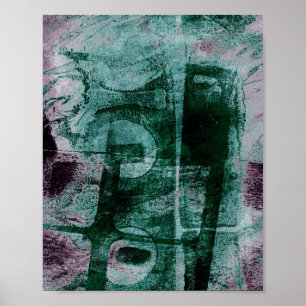 Graffiti Grunge gestrichen   Moody Plum Lila Green Poster