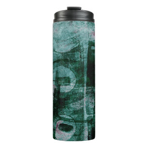 Graffiti Grunge gestrichen Moody Plum Lila Green Thermosbecher