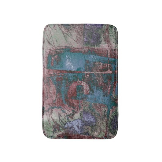 Graffiti Grunge gestrichen | Rost Blue Taupe Badematte (Vorderseite Vertikal)