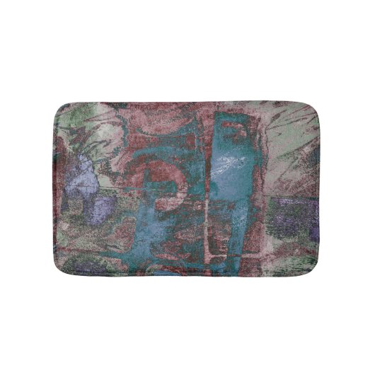 Graffiti Grunge gestrichen | Rost Blue Taupe Badematte (Vorderseite)