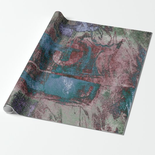 Graffiti Grunge gestrichen | Rost Blue Taupe Geschenkpapier (Ungerollt)