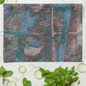 Graffiti Grunge gestrichen | Rost Blue Taupe Geschirrtuch (Gefaltet)