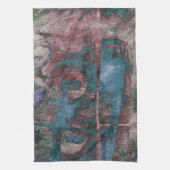 Graffiti Grunge gestrichen | Rost Blue Taupe Geschirrtuch (Vertikal)