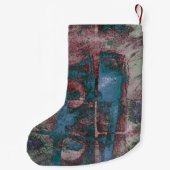 Graffiti Grunge gestrichen | Rost Blue Taupe Kleiner Weihnachtsstrumpf (Rückseite)