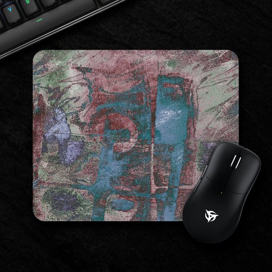 Graffiti Grunge gestrichen | Rost Blue Taupe Mousepad