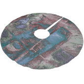 Graffiti Grunge gestrichen | Rost Blue Taupe Polyester Weihnachtsbaumdecke (Schrägansicht)
