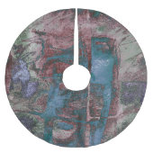 Graffiti Grunge gestrichen | Rost Blue Taupe Polyester Weihnachtsbaumdecke (Vorderseite)