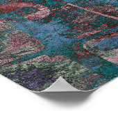 Graffiti Grunge gestrichen | Rost Blue Taupe Poster (Ecke)