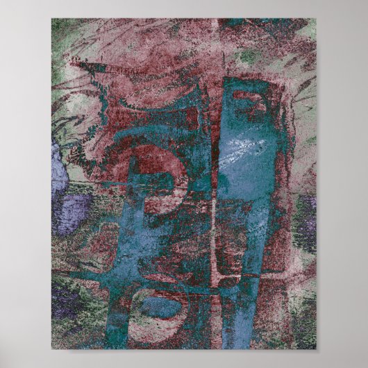 Graffiti Grunge gestrichen | Rost Blue Taupe Poster (Vorne)