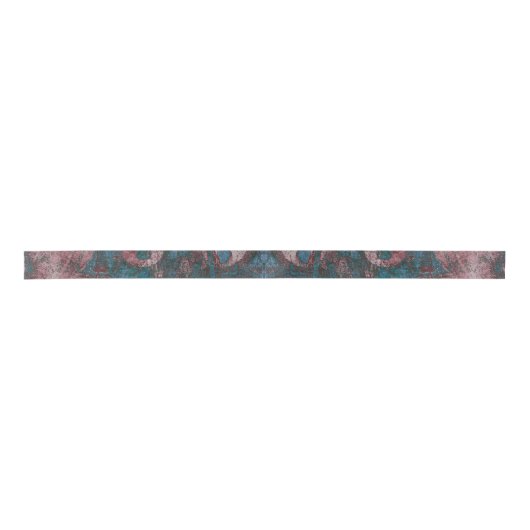 Graffiti Grunge gestrichen | Rost Blue Taupe Satinband (Vorderseite)
