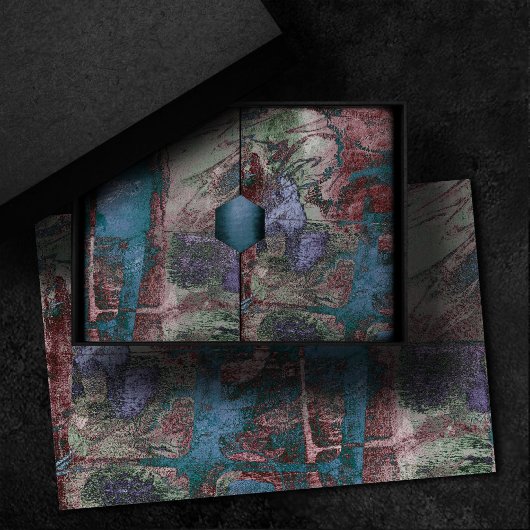 Graffiti Grunge gestrichen | Rost Blue Taupe Seidenpapier