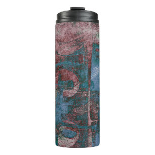 Graffiti Grunge gestrichen Rost Blue Taupe Thermosbecher
