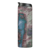 Graffiti Grunge gestrichen | Rost Blue Taupe Thermosbecher (Nach rechts gedreht)