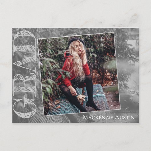 Graffiti Grunge Grad | Abschluss Foto Vielen Dank Postkarte (Vorderseite)