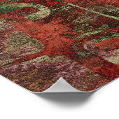 Graffiti Grunge Herbst Roter grüner Rost Rosa Rosa Poster (Ecke)