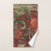 Graffiti Grunge Herbst Roter grüner Rost Rost Badhandtuch Set (Handtuch)