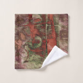 Graffiti Grunge Herbst Roter grüner Rost Rost Badhandtuch Set (Waschlappen)