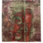 Graffiti Grunge Herbst Roter grüner Rost Rost Duschvorhang (Vorderseite)