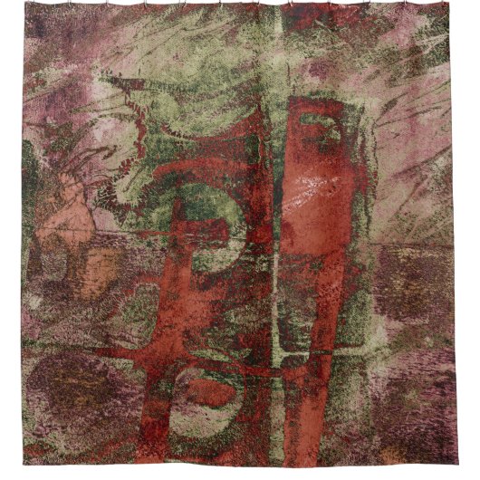 Graffiti Grunge Herbst Roter grüner Rost Rost Duschvorhang (Vorderseite)