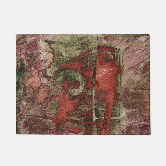 Graffiti Grunge Herbst Roter grüner Rost Rost Fußmatte (Vorderseite)