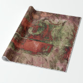 Graffiti Grunge Herbst Roter grüner Rost Rost Geschenkpapier (Ungerollt)
