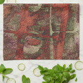 Graffiti Grunge Herbst Roter grüner Rost Rost Geschirrtuch (Gefaltet)