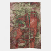 Graffiti Grunge Herbst Roter grüner Rost Rost Geschirrtuch (Vertikal)