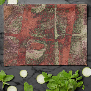 Graffiti Grunge Herbst Roter grüner Rost Rost Geschirrtuch